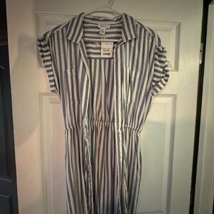 Japna Navy and White Striped Top
